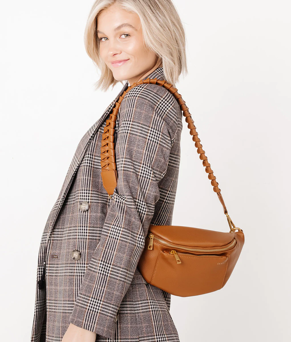 The Fishtail Braid Strap Short - Brown - Image 3