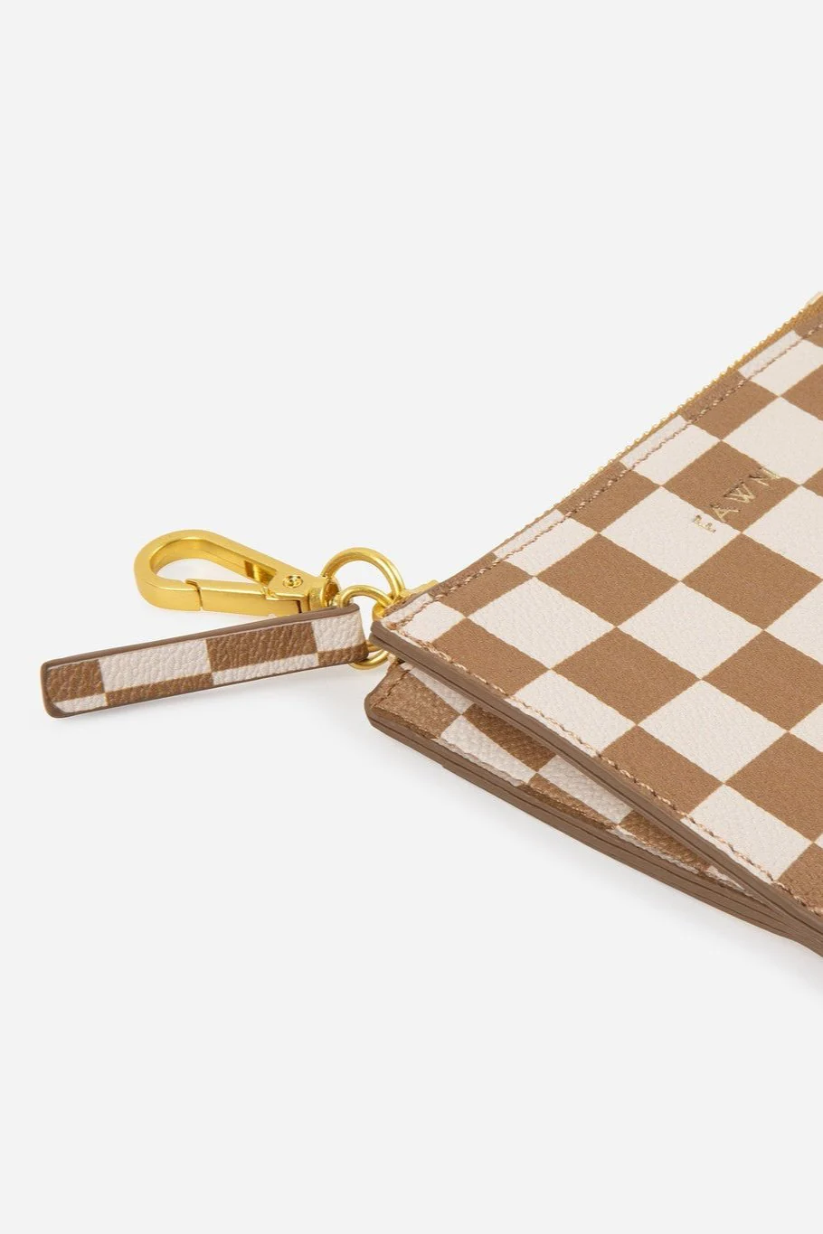 The Wallet Pouch - Tan/White Check - Image 2