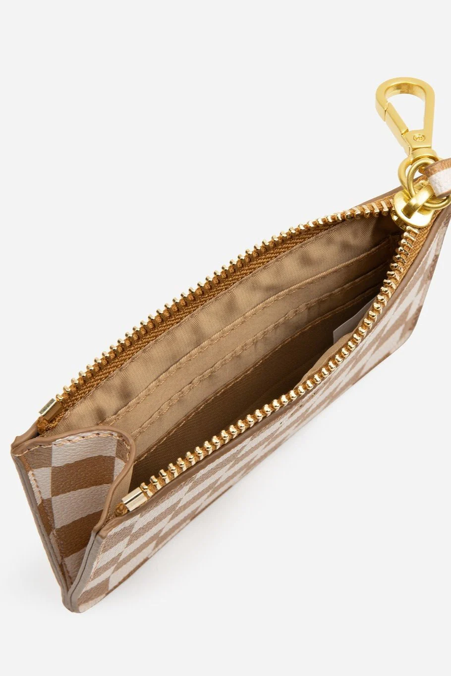 The Wallet Pouch - Tan/White Check - Image 3