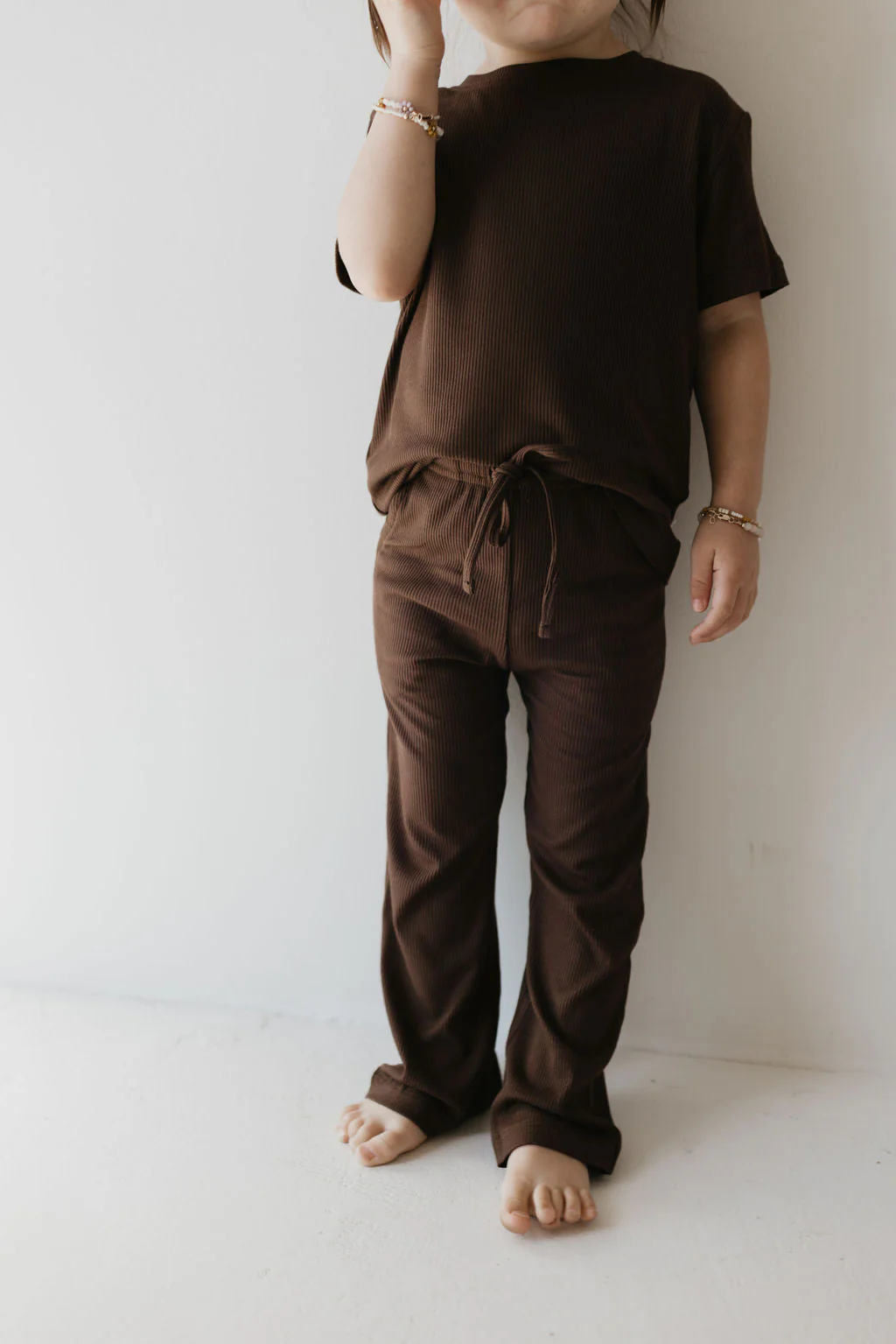Toddler Short Sleeve Bamboo Lounge Set | Coffee Bean - Image 2
