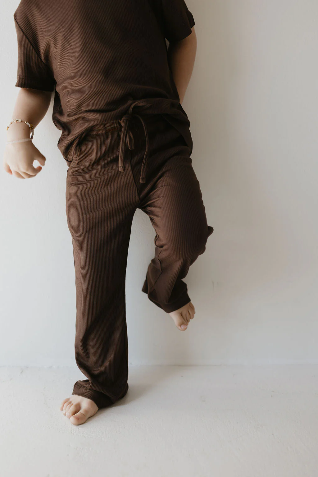 Toddler Short Sleeve Bamboo Lounge Set | Coffee Bean - Image 3