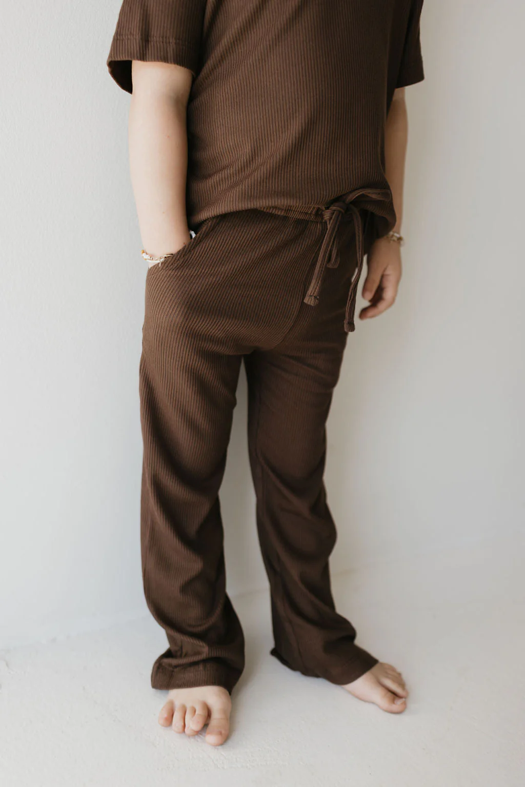 Toddler Short Sleeve Bamboo Lounge Set | Coffee Bean - Image 6