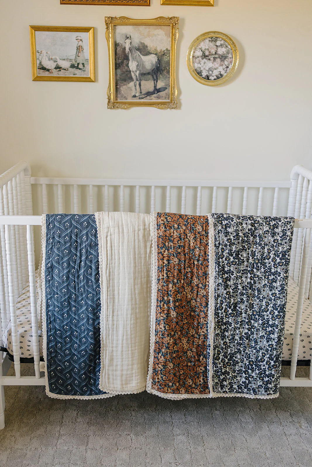 Venetian Floral + Autumn Bloom Lace Muslin Quilt - Image 6