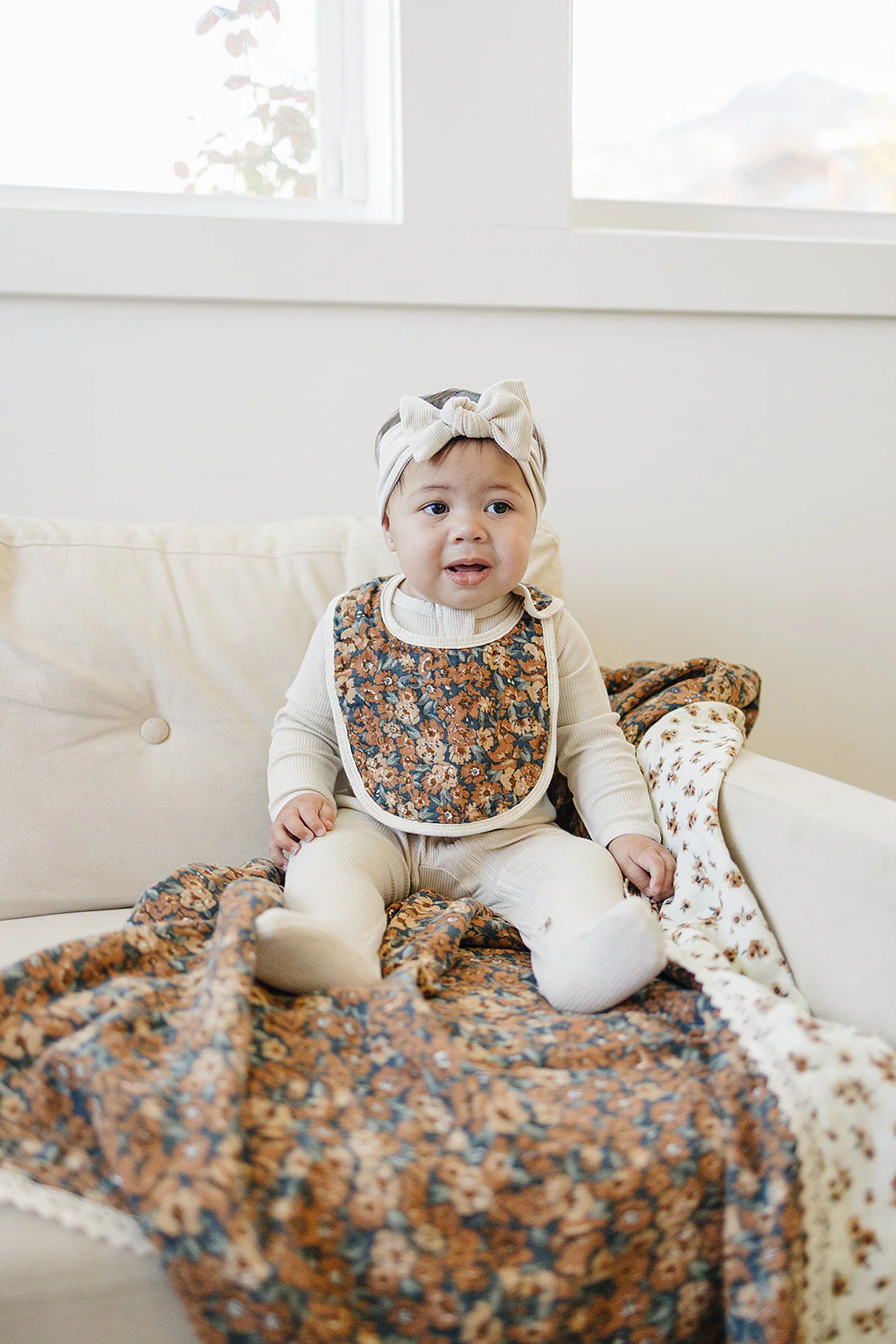 Venetian Floral Classic Muslin Bib - Image 2