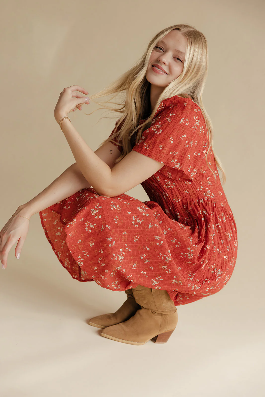 Vintage Flame Floral Dress