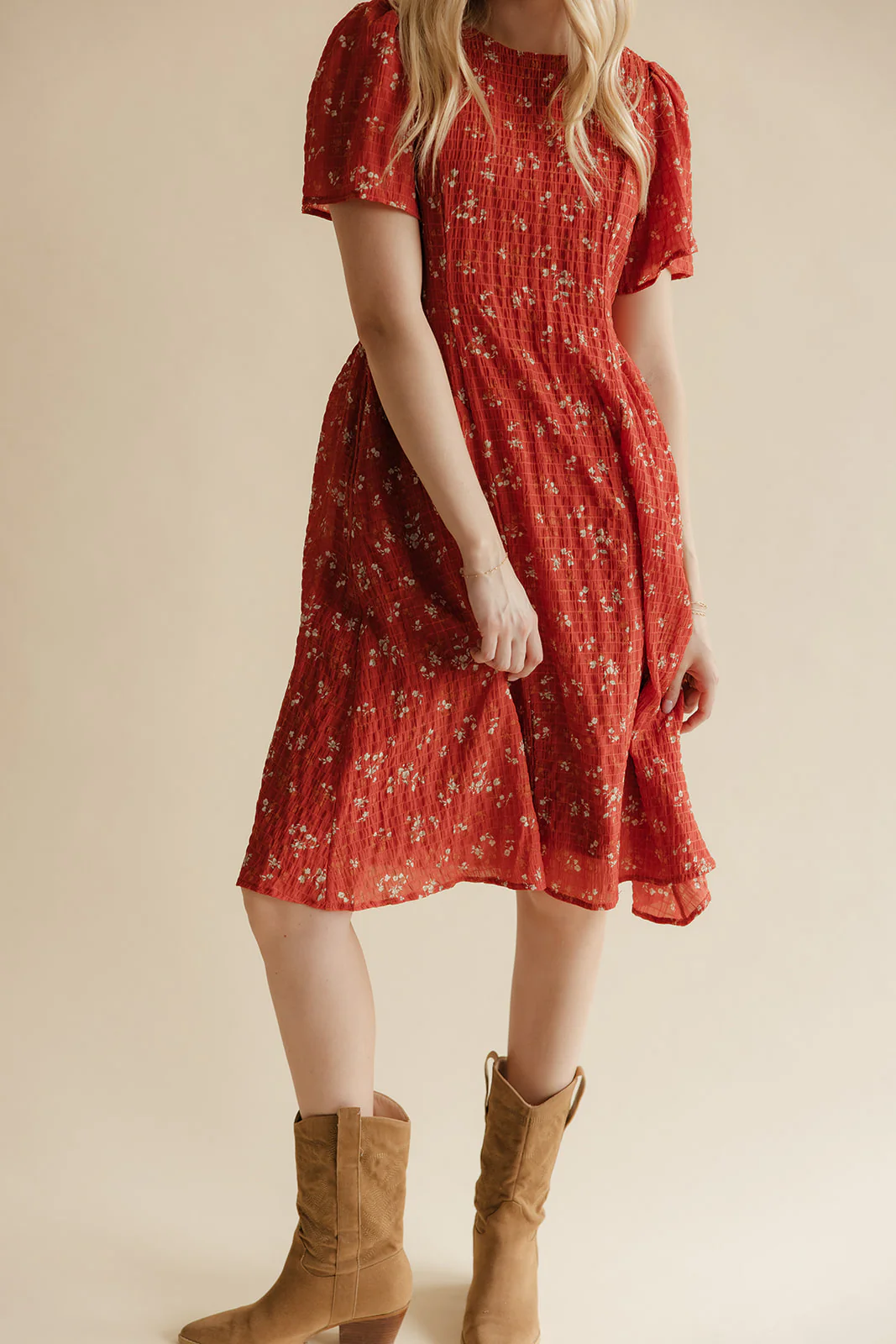 Vintage Flame Floral Dress - Image 3