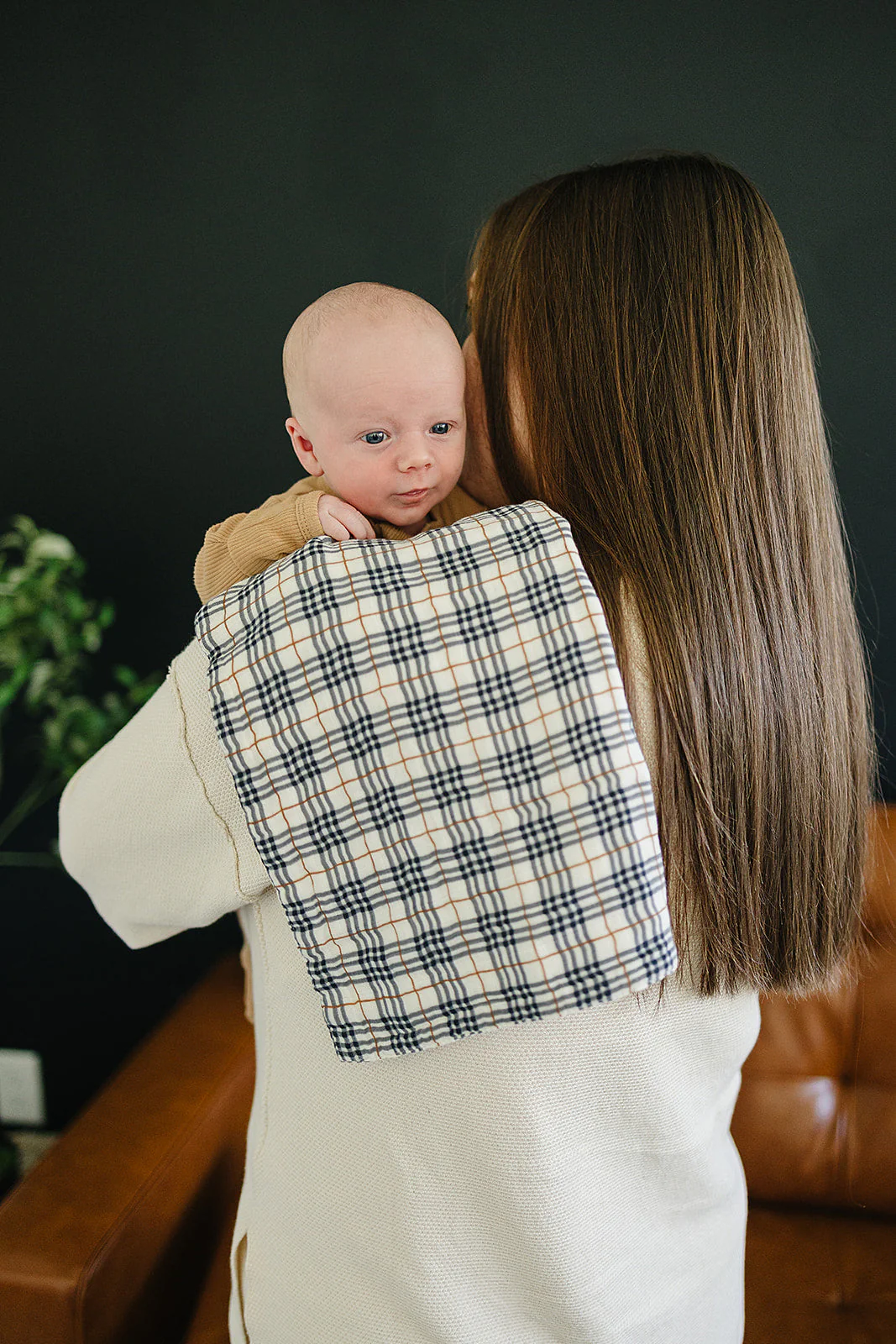 Vintage Plaid Muslin Burp Cloth - Image 2
