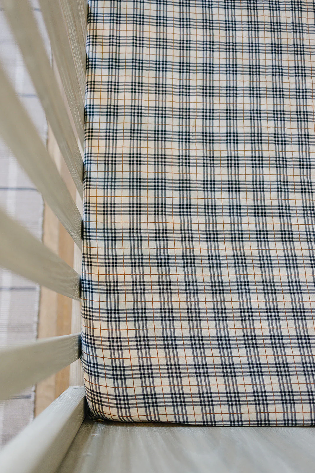 Vintage Plaid Muslin Crib Sheet - Image 4