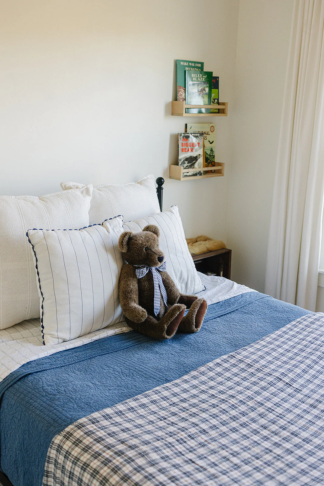 Vintage Plaid + Navy Plaid Twin Muslin Quilt - Image 3