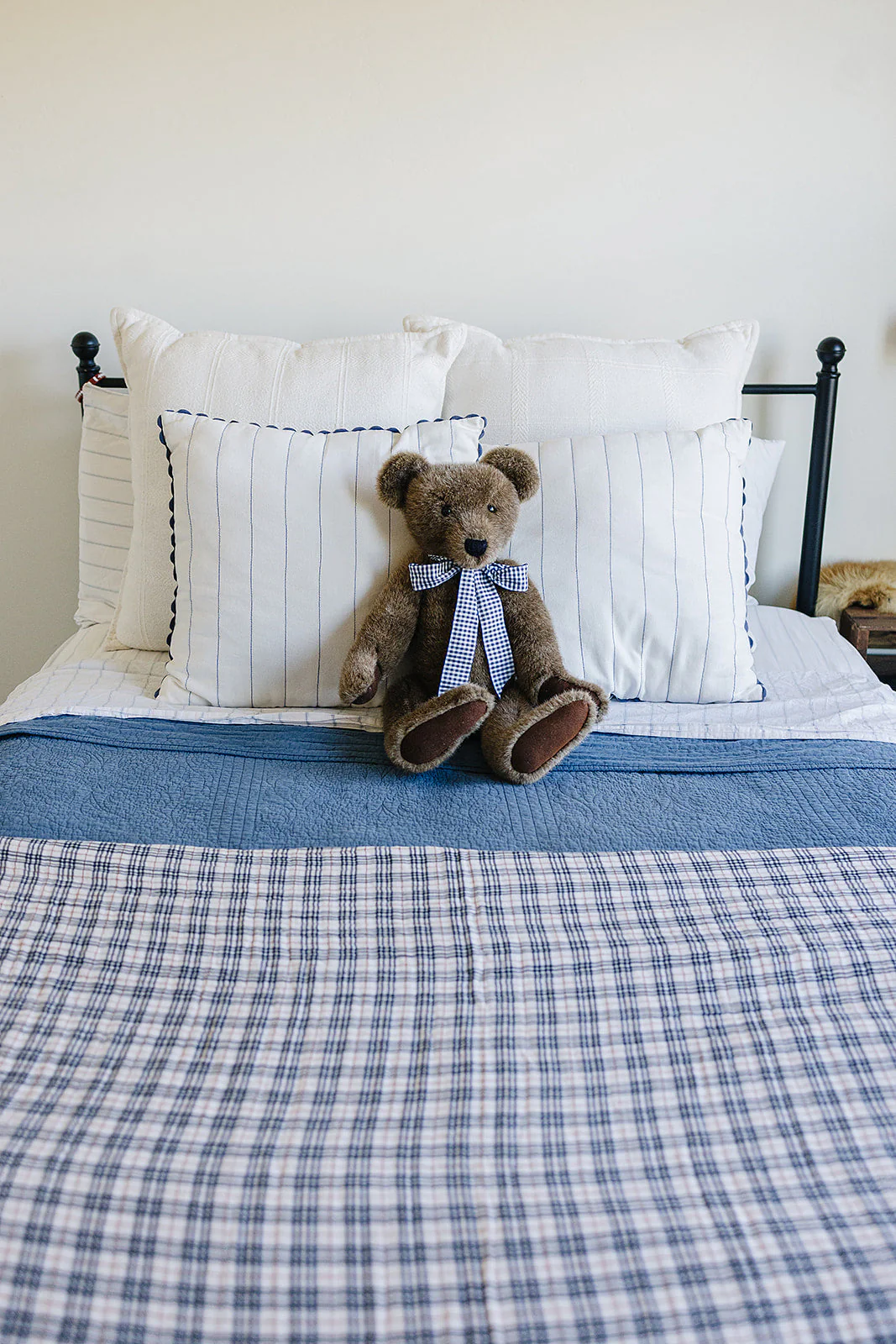 Vintage Plaid + Navy Plaid Twin Muslin Quilt - Image 4