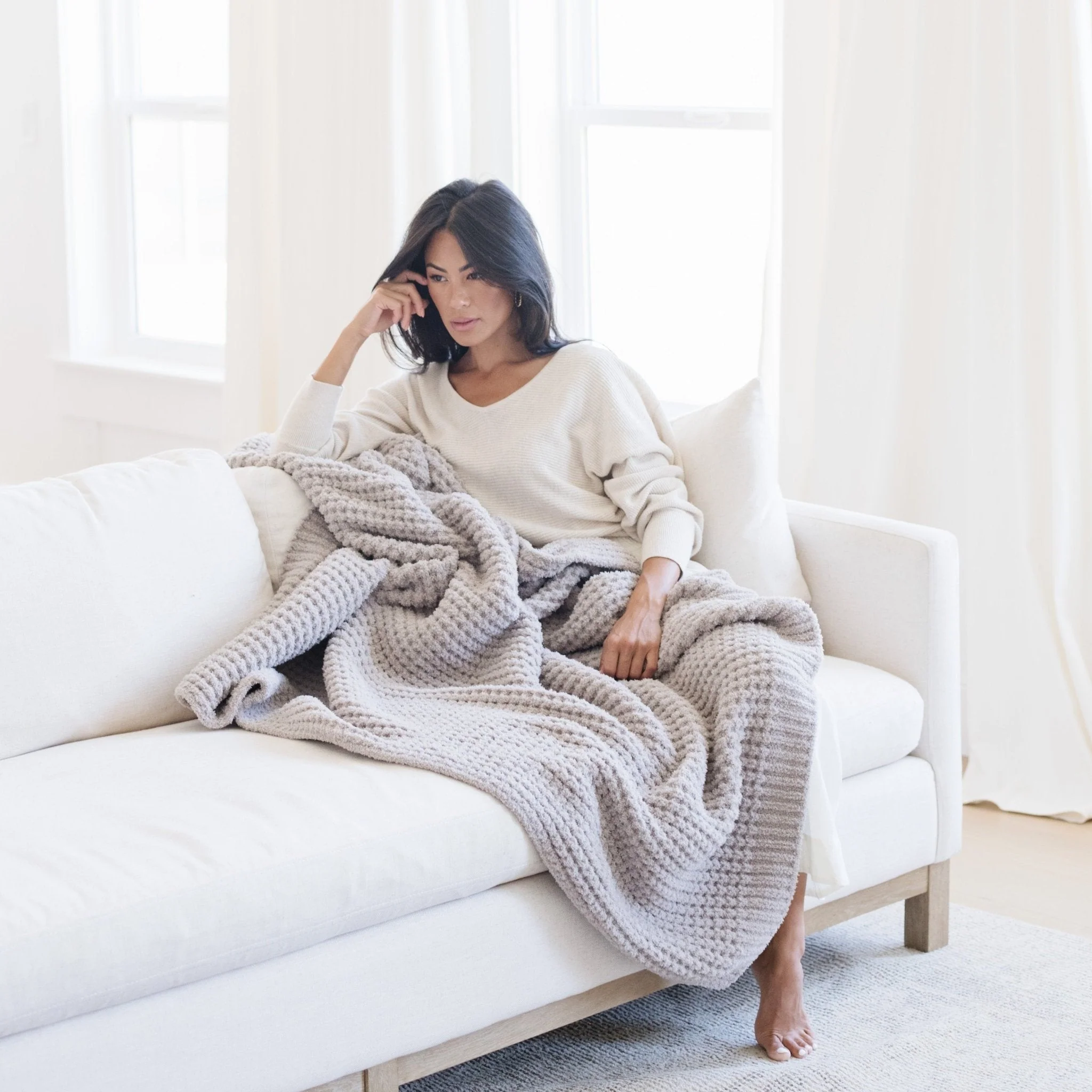 WAFFLE KNIT XL THROW BLANKETS - Image 8