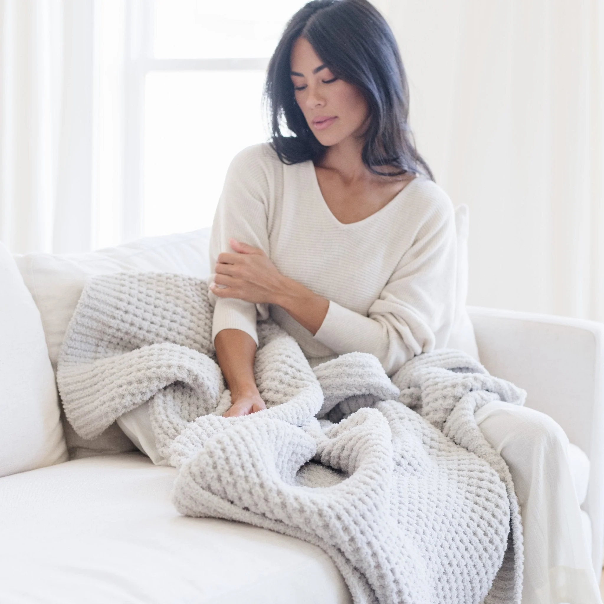 WAFFLE KNIT XL THROW BLANKETS - Image 9