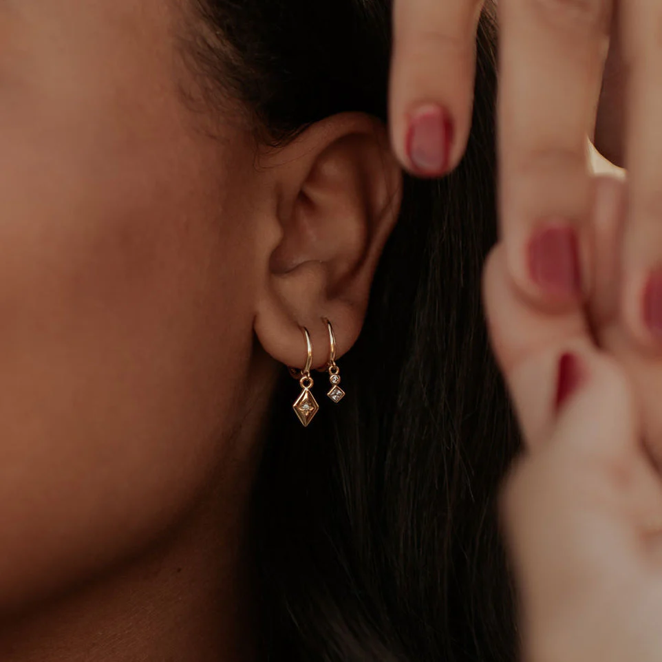 Willow Diamond Dangle Hoops - Image 10