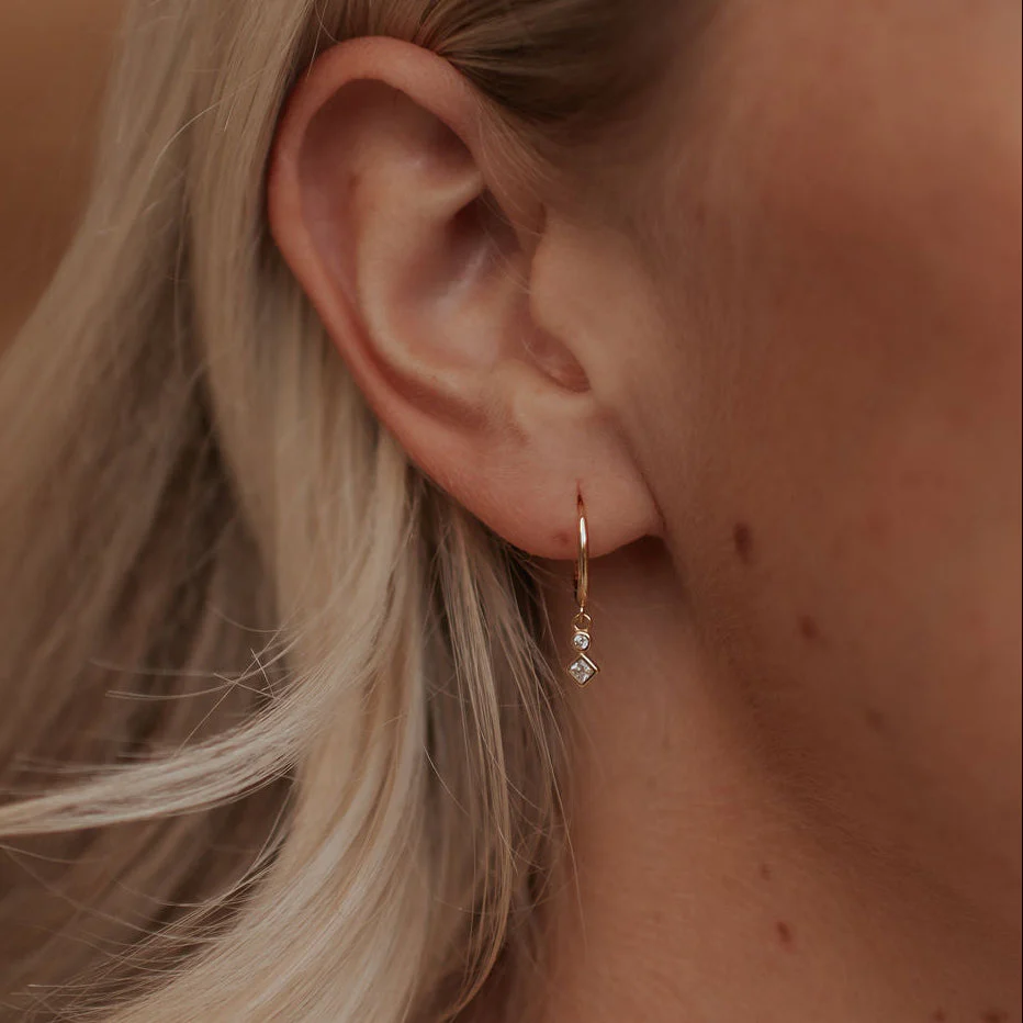 Willow Diamond Dangle Hoops - Image 6