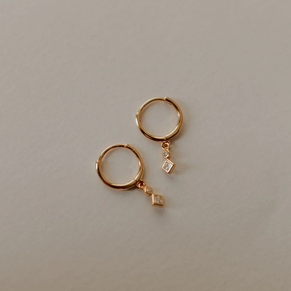 Willow Diamond Dangle Hoops - Image 9
