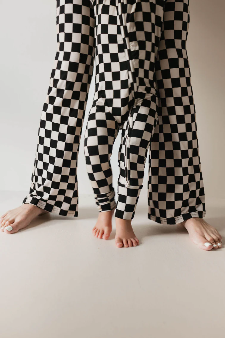 Women's Bamboo Pajamas | Black Checkered - Image 12