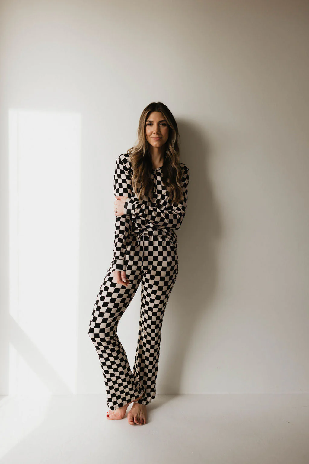 Women's Bamboo Pajamas | Black Checkered - Image 9