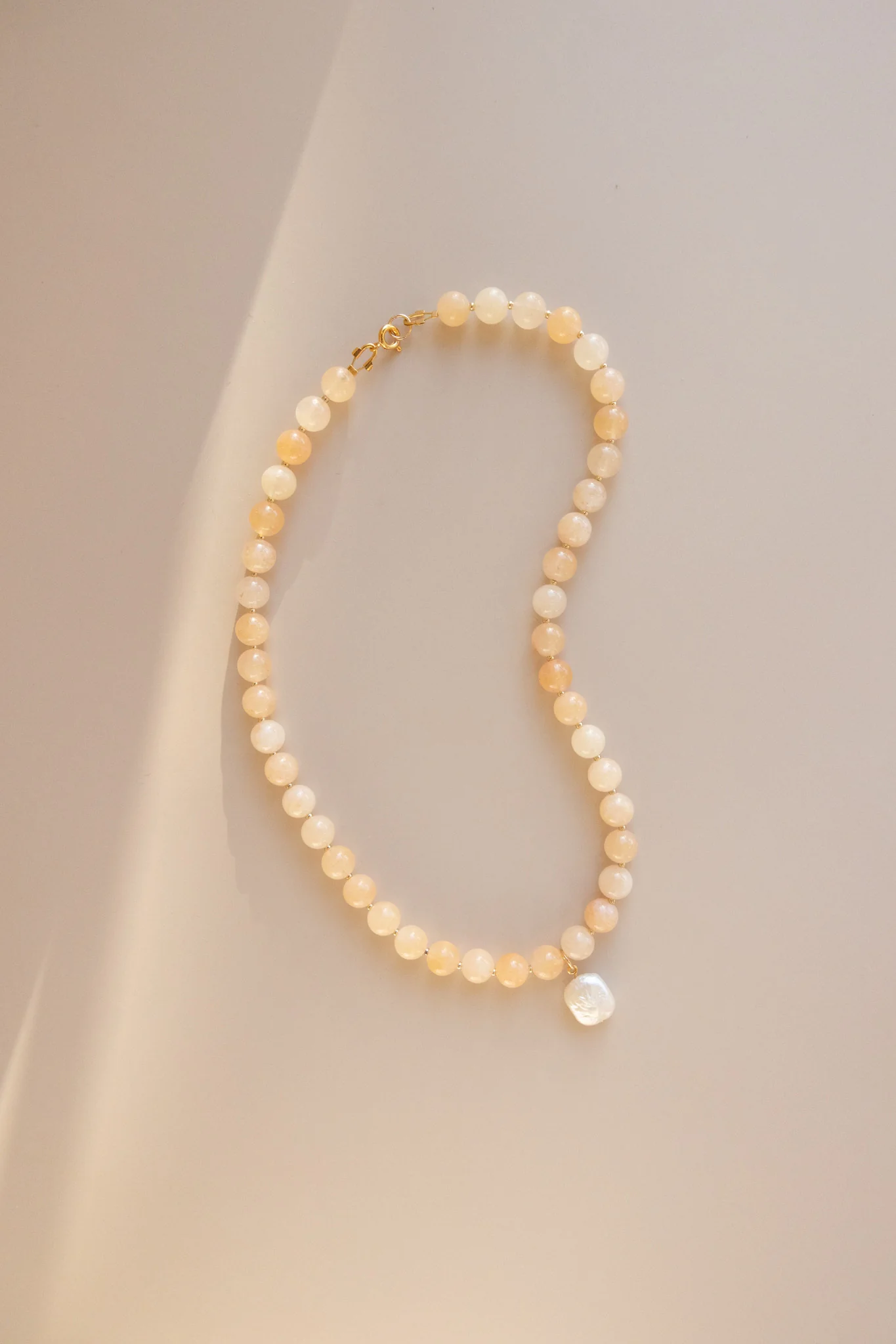 Yellow Calcite + Square Pearl Pendant - Image 6