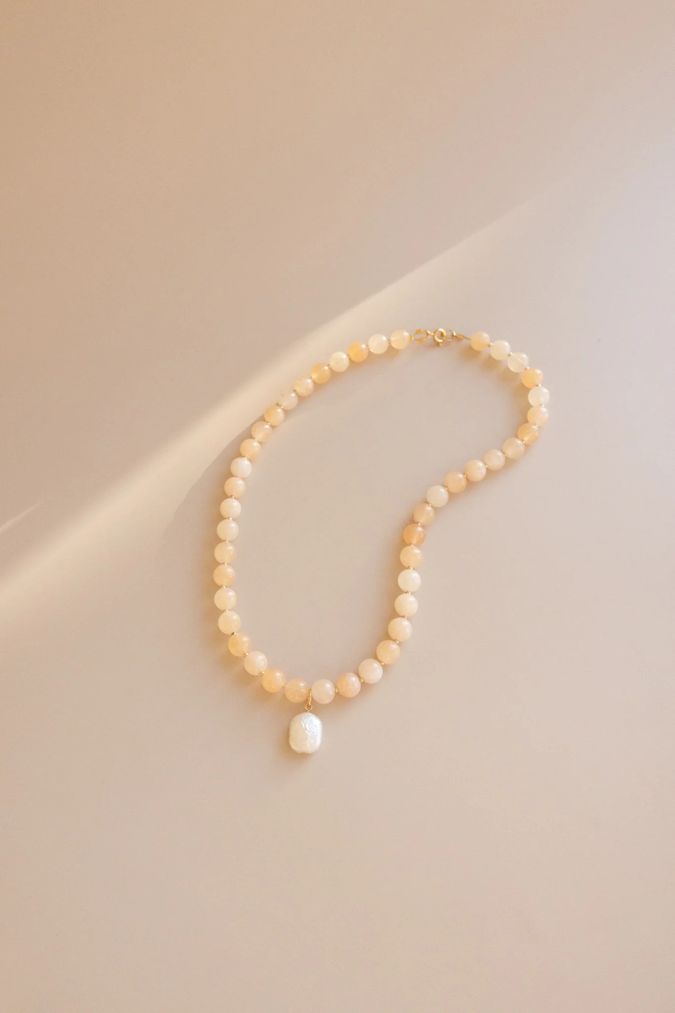 Yellow Calcite + Square Pearl Pendant - Image 7