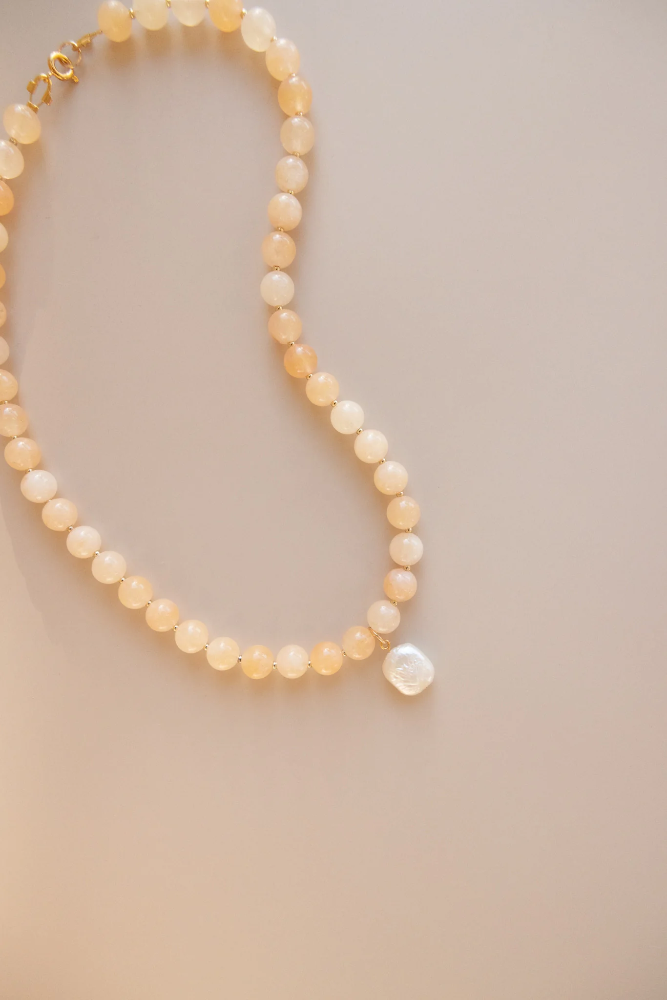 Yellow Calcite + Square Pearl Pendant - Image 9