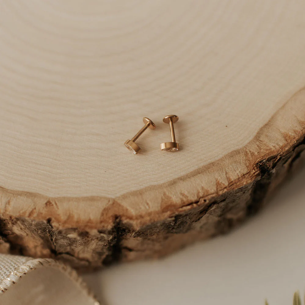 Zoe Marquise Diamond Flat Back Studs - Image 6