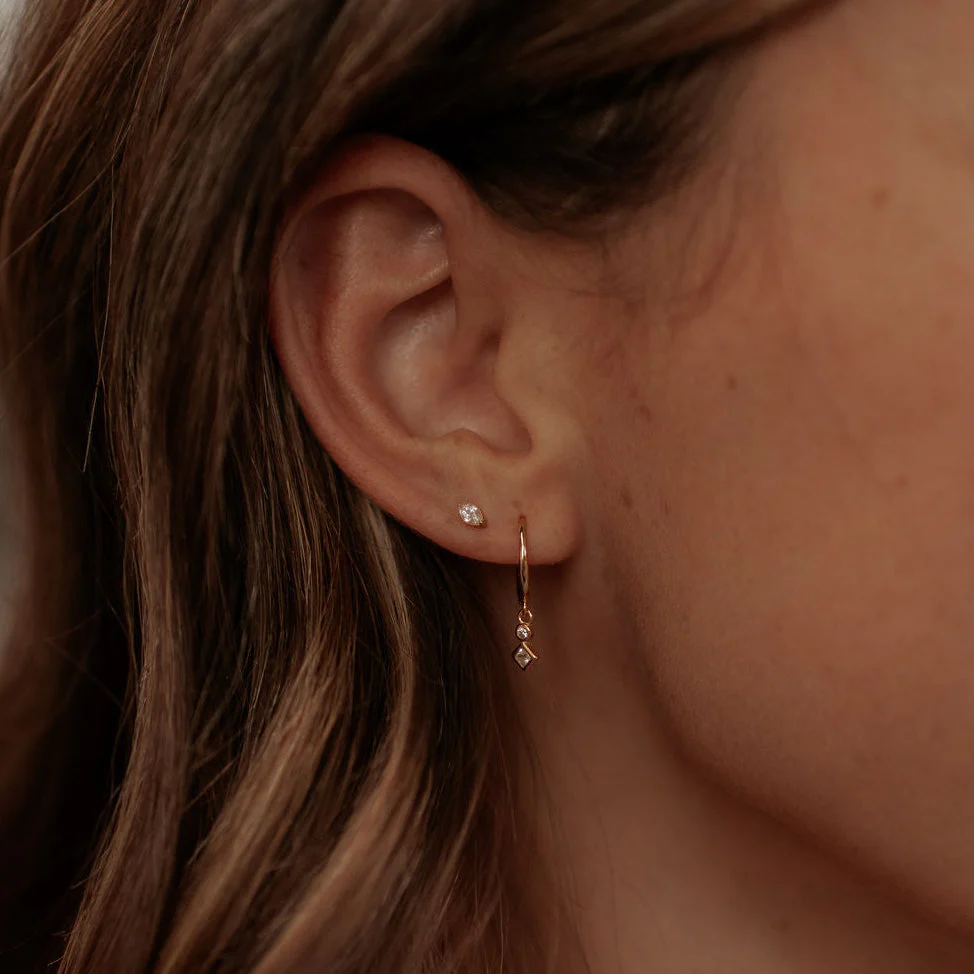 Zoe Marquise Diamond Flat Back Studs - Image 7